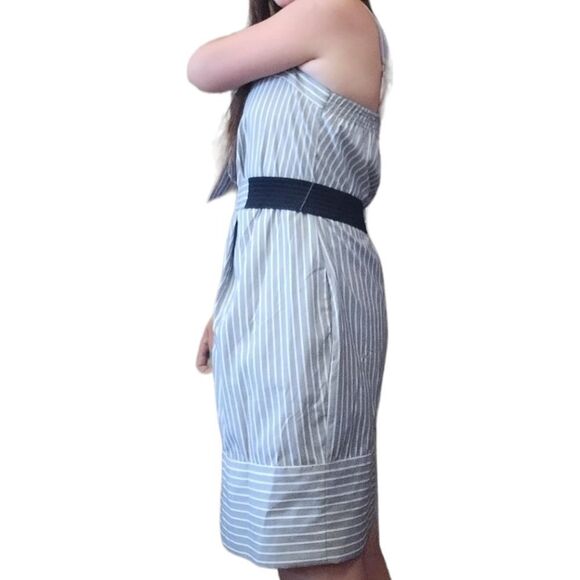 BCBGENERATION Gray With White Stripes Asymmetrical Dress Size Small! - Picture 8 of 15